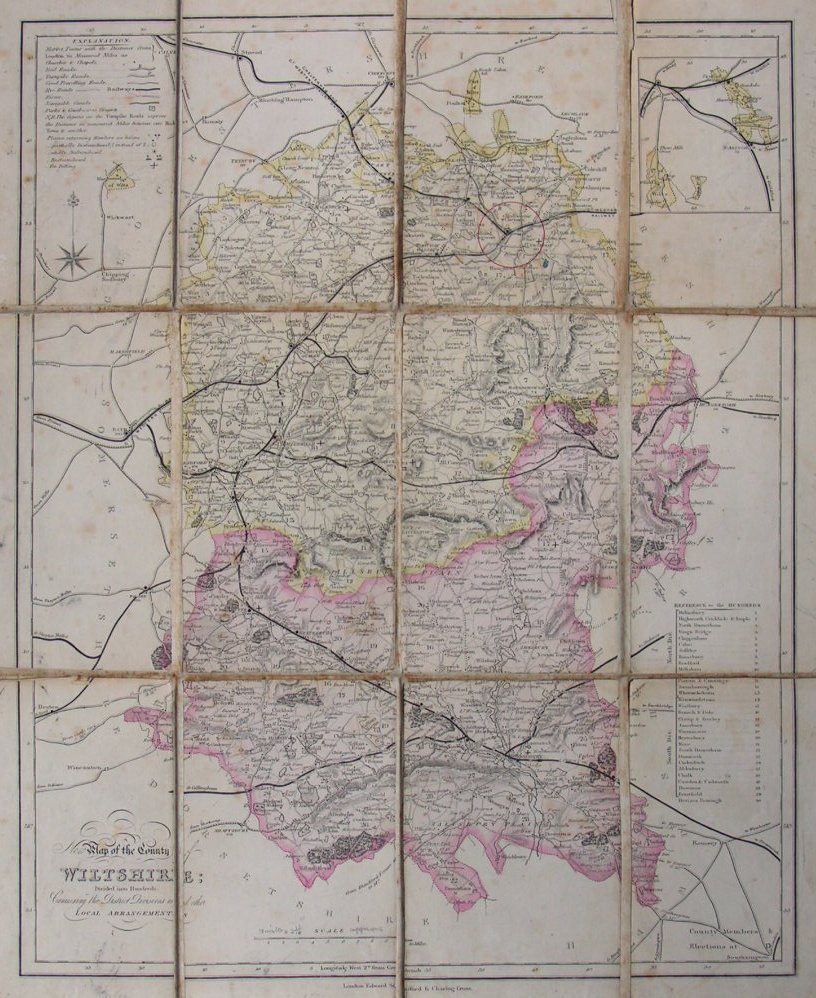 Map of Wiltshire - Ebden-Stanford